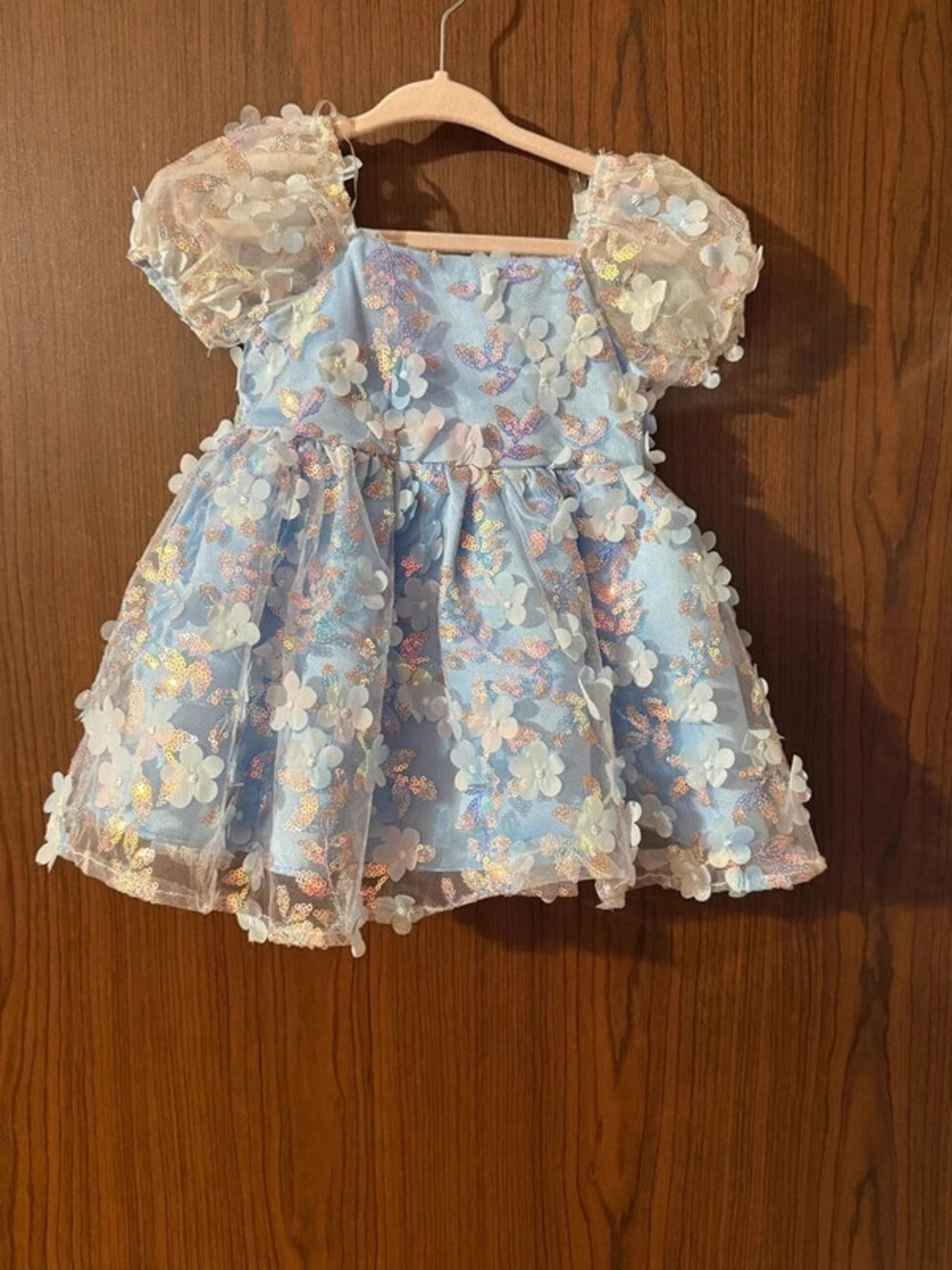 Rare Editions Sparkly flower dress 6-9 months